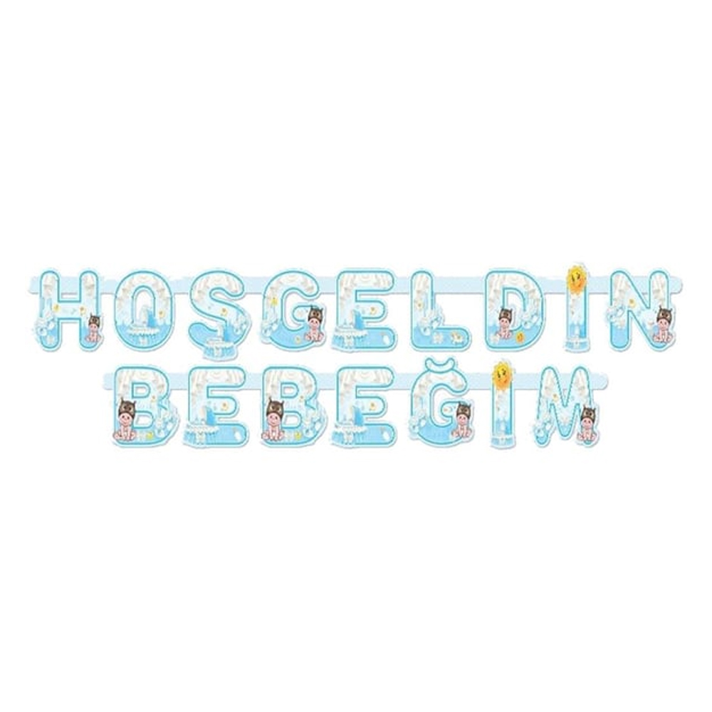 Hoşgeldin Bebeğim Temalı Mavi Banner