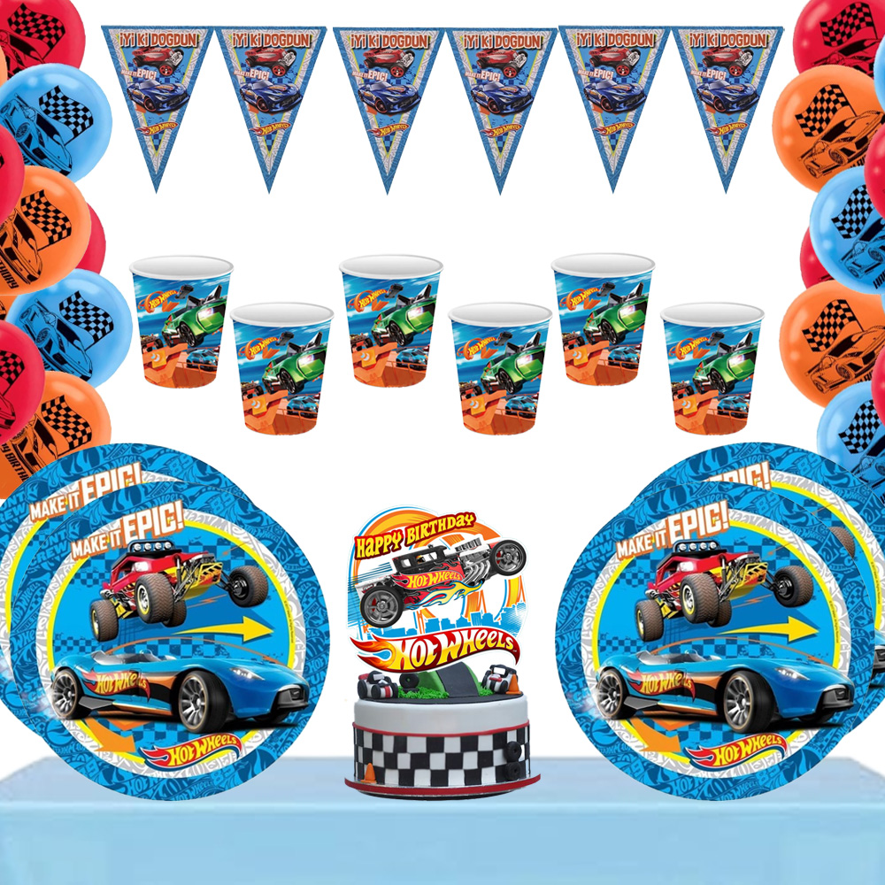 Hot Wheels Konseptli 16 Kişilik Doğum Günü Seti