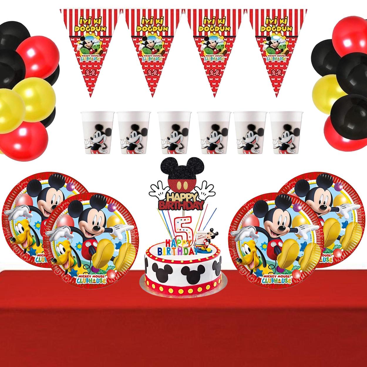 Mickey Mouse Konseptli Doğum Günü Seti 16 Kişilik