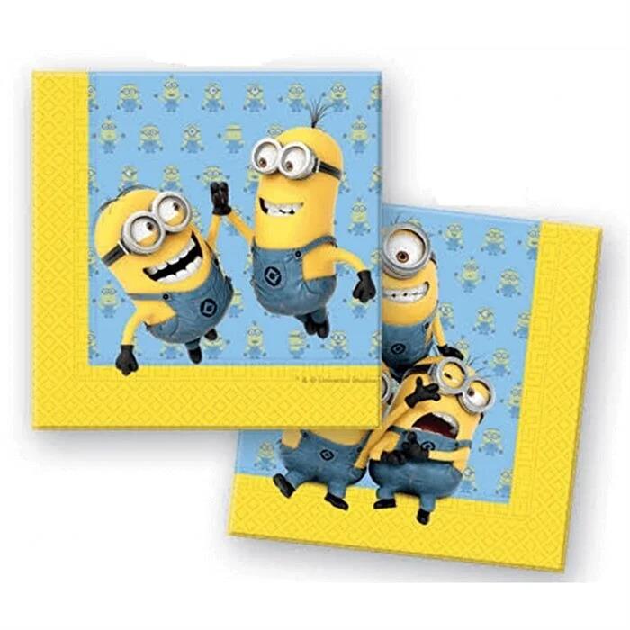 Minions Doğum Günü Konseptli Peçete 20 Adet - 33x33 cm