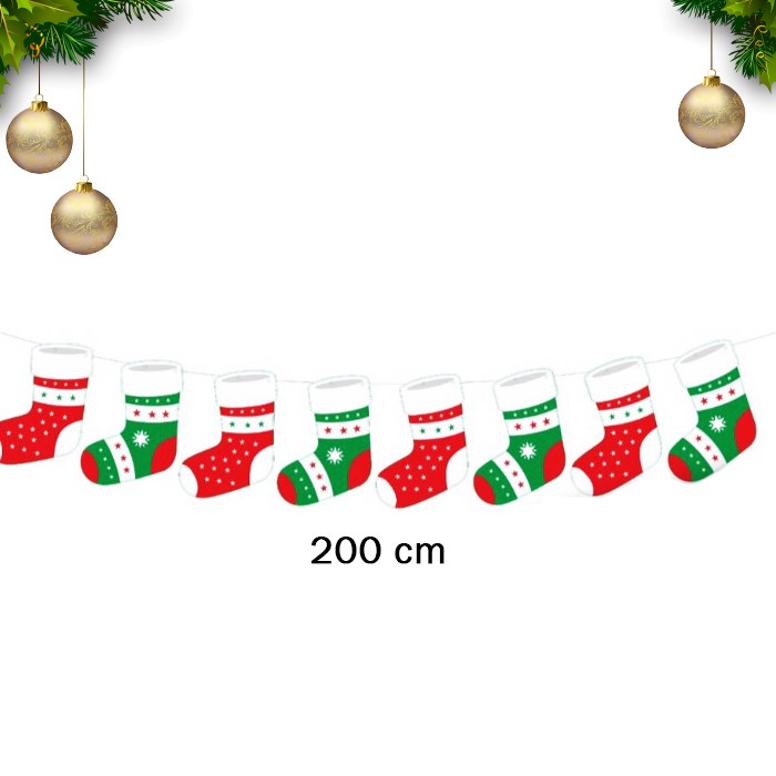 Noel Çorabı konseptli Yılbaşı Banner 200 cm