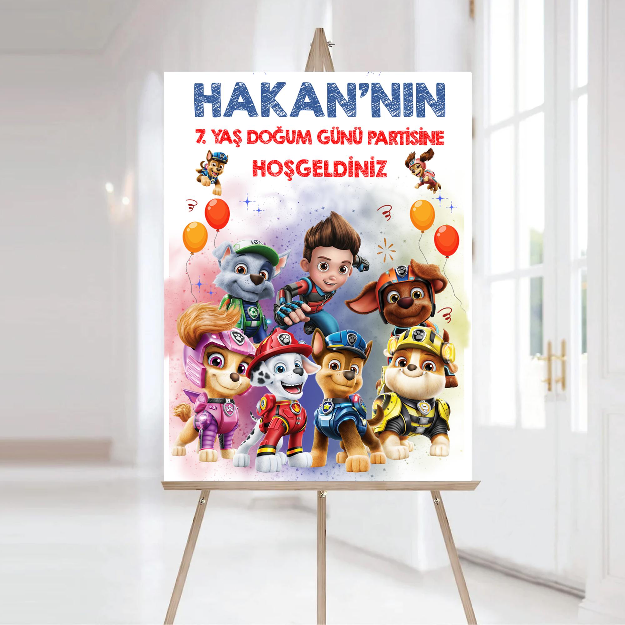 Paw Patrol Temalı Karşılama Panosu Vinil Branda