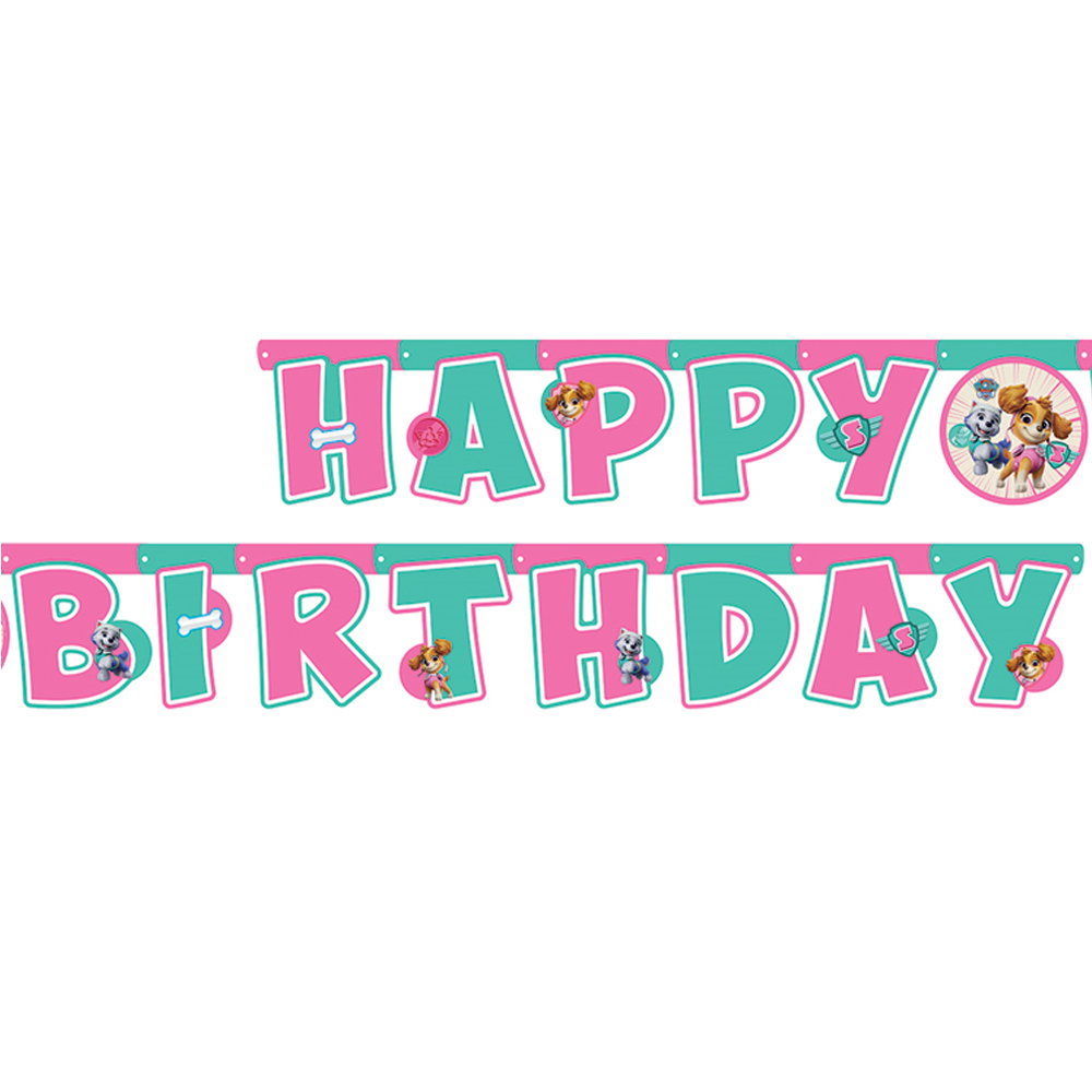 Paw Patrol Skye Konsepti Happy Birthday Banner