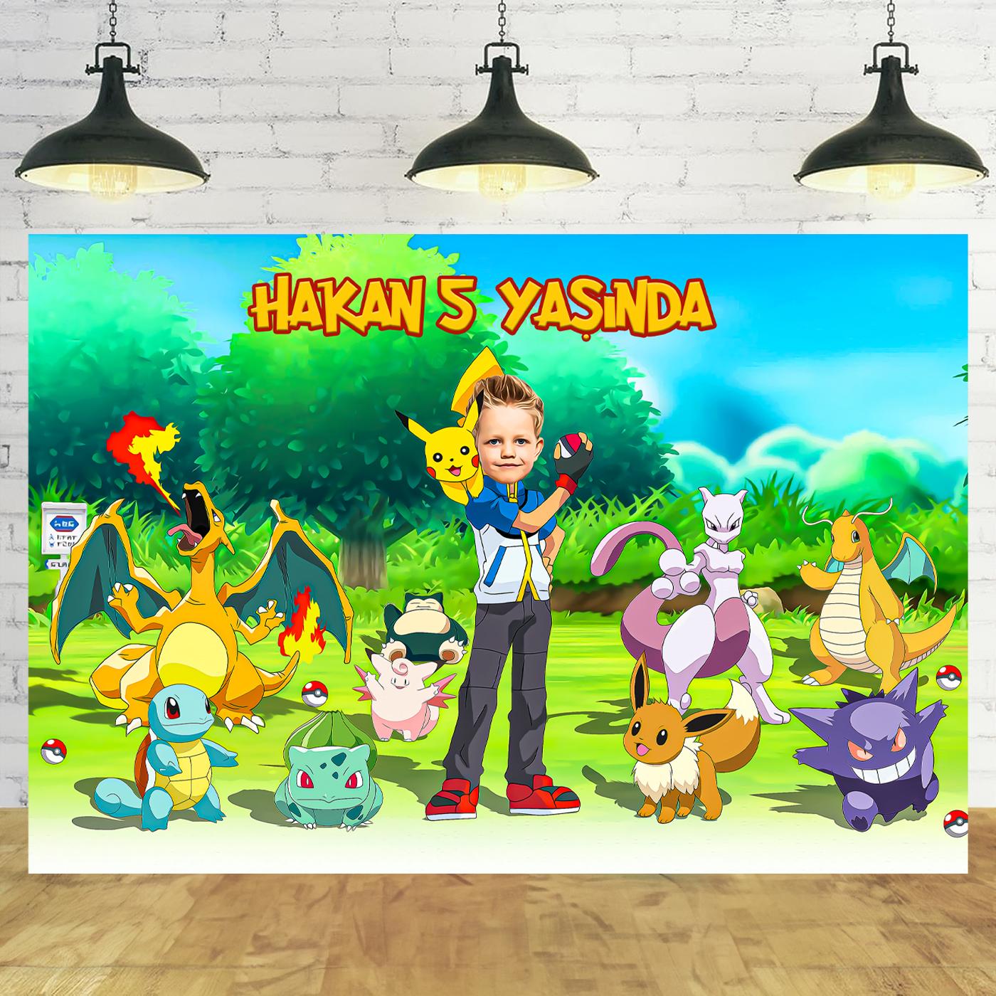 Pokemon Temalı Kişiye Özel Doğum Günü Afişi