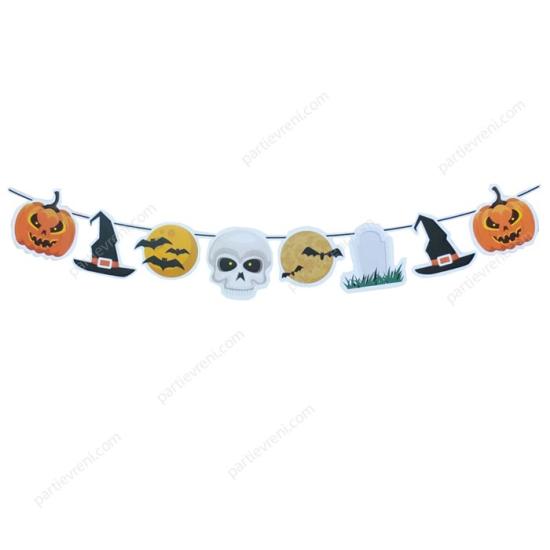 Halloween Temalı  Figürlü Afiş Set - 250 Cm