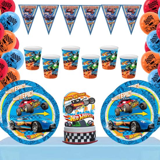 Hot Wheels Konseptli 8 Kişilik Doğum Günü Seti