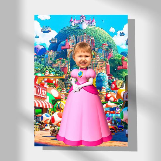 Super Mario Prenses Peach  Temalı Kişiye Özel Poster