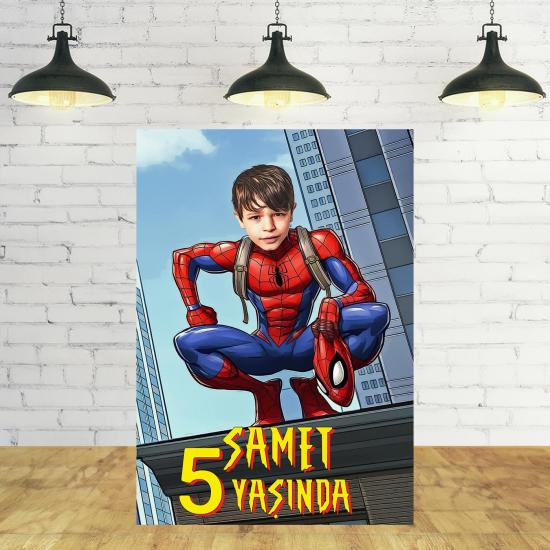 Spider-Man Temalı Kişiye Özel Portre Branda Afiş