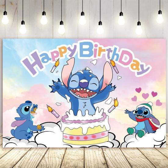 Stitch Konsepti Doğum Günü Branda Afişi