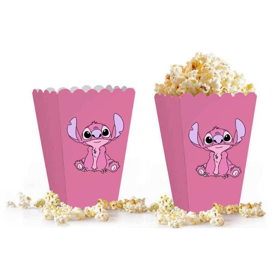 Pembe Stitch Konsepti Popcorn Mısır Kutusu 5’li