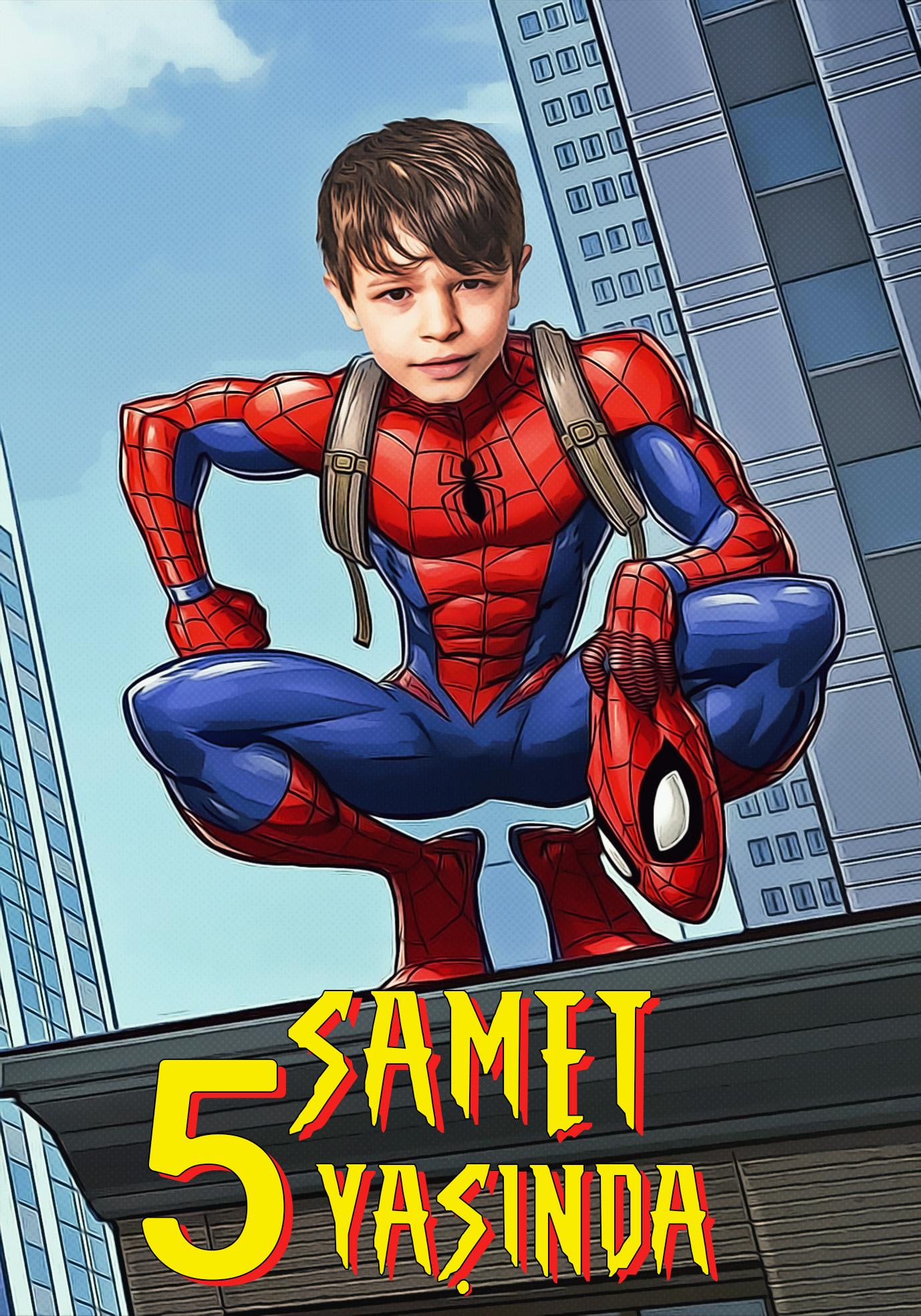 Spider-Man Temalı Kişiye Özel Portre Branda Afiş