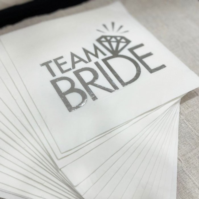 Team Bride Yazılı Gümüş Peçete