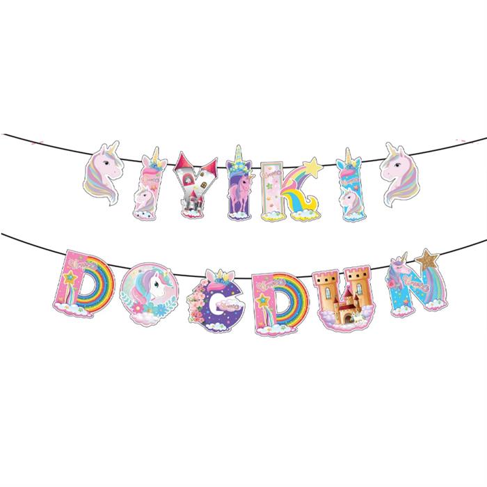 Unicorn Dekoratif İyi ki Doğdun Banner