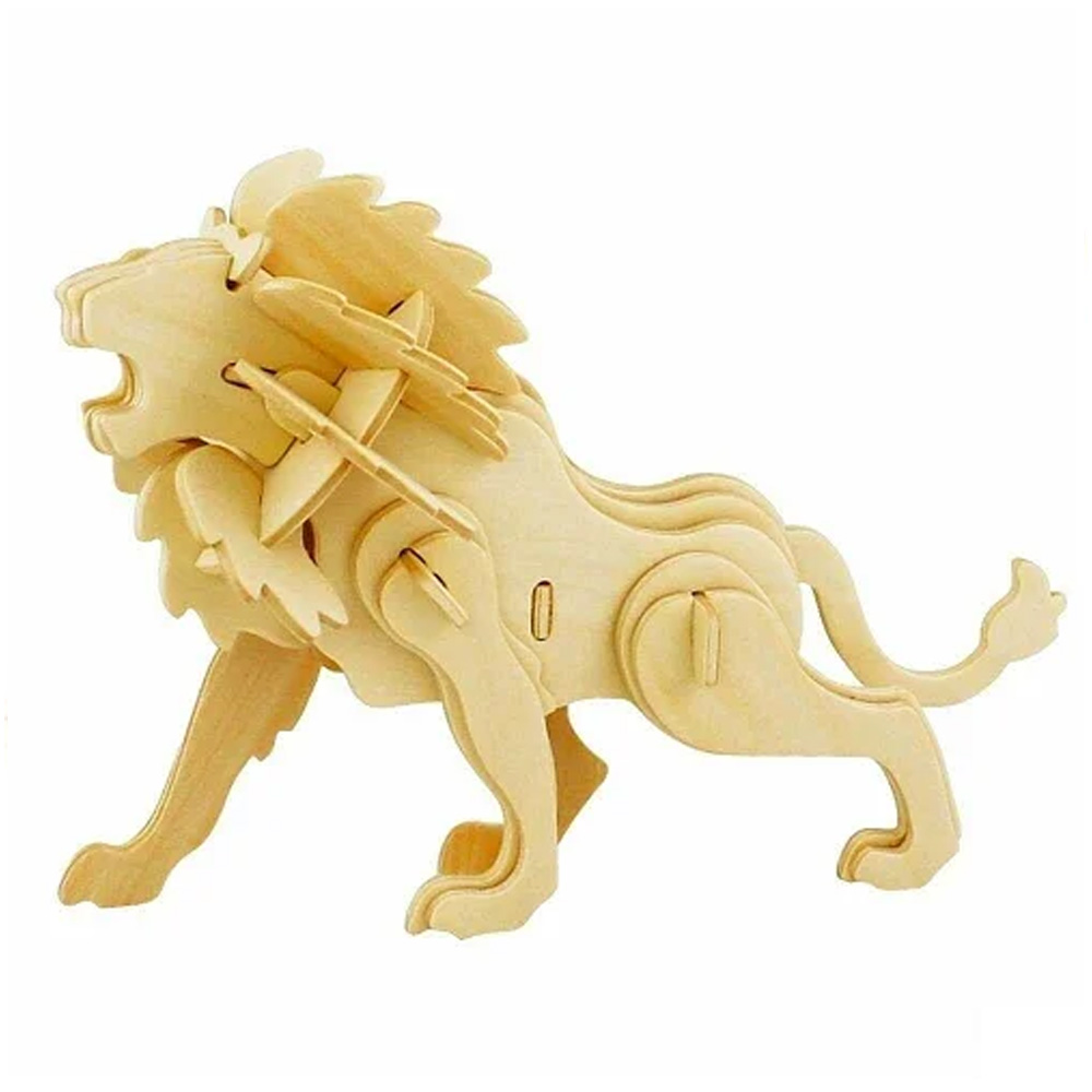 Woodcraft 3D Hediyelik 46 Parça Ahşap Aslan Puzzle 