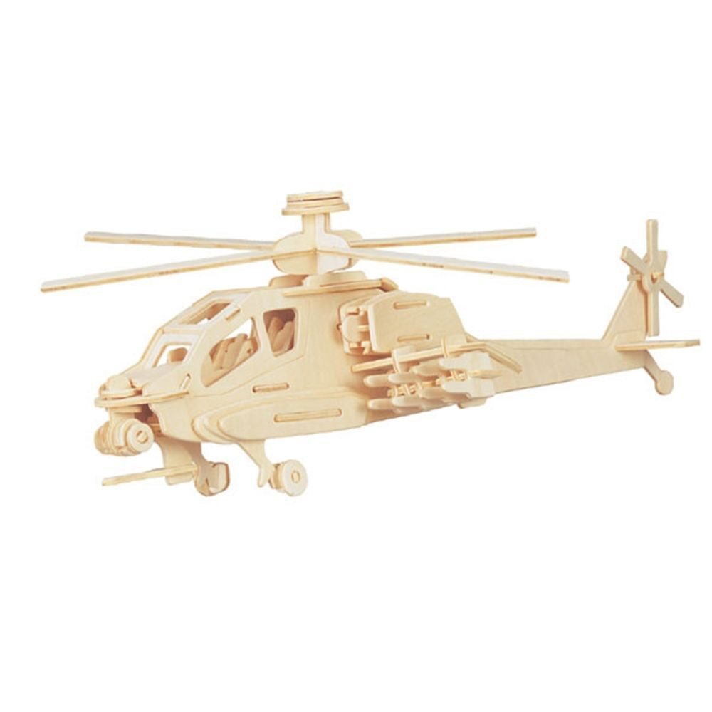 Woodcraft 3D Hediyelik 81 Parça Ahşap Helikopter Puzzle 